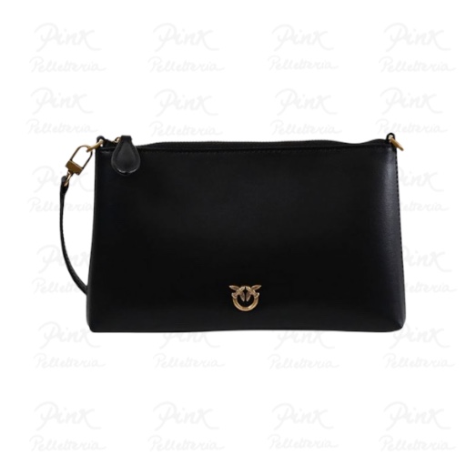 PINKO Flat Horizontal Mini Vitello Seta 104277-A0F1-Z99Q Nero/Antique Gold