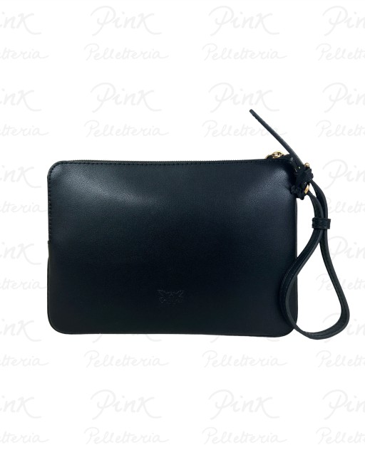 PINKO Wristlet Pochette cPolsiera Vitello Seta 104353-A0F1-Z99Q NeroAntique Gold