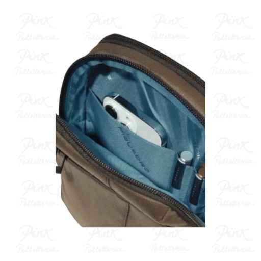 PIQUADRO Borsello in Tessuto e Pelle 2 Comparti CA6303W129/VE2 Verde - immagine 3