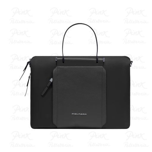 PIQUADRO Cartella 2 Manici sottile con Exp in pelle CA4021W92T/N Nero