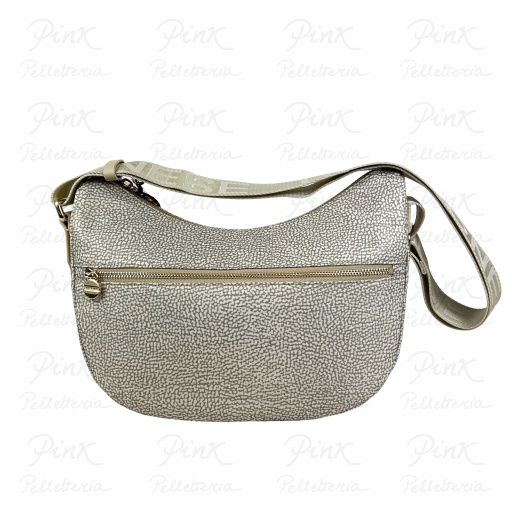 BORBONESE Eco Line Luna Bag Small Tessuto Ric. st. OpVitello 934107I15 C75 Sabbia