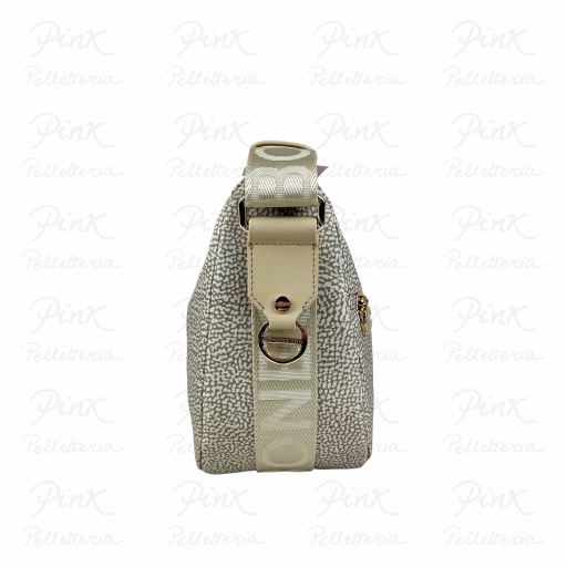 BORBONESE Eco Line Luna Bag Small Tessuto Ric. st. OpVitello 934107I15 C75 Sabbia