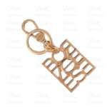 BORBONESE Portachiavi Placca Lettering Metallo 910789150 D60 Oro Chiaro Free