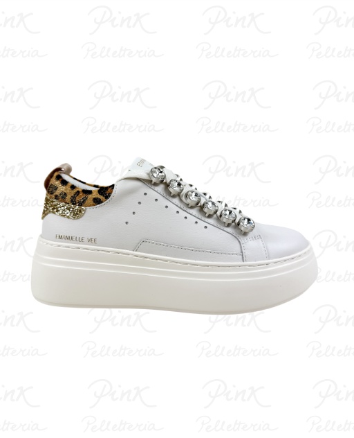 EMANUELLE VEE Bice Sneaker Strass Combi 452P-503-17-P003CB Ivory/Animalie