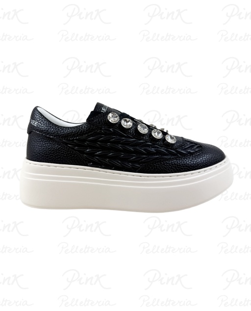 EMANUELLE VEE Bice Sneaker Strass Goffrato Combi 452P-503-14-SNGK Black