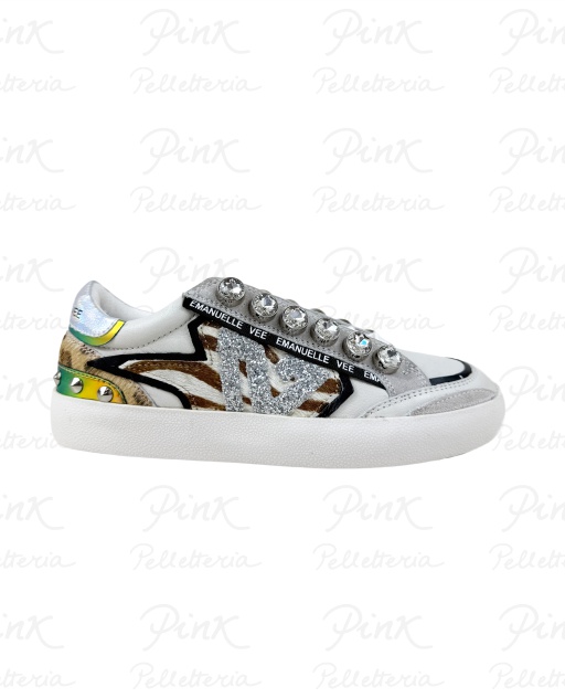 EMANUELLE VEE Olivia Sneaker Strass Combi 452P-500-14-P003CB Multi Tiger