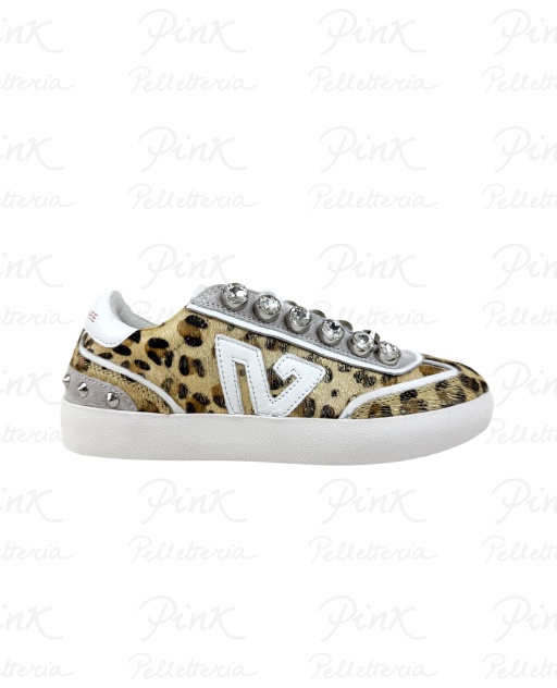 EMANUELLE VEE Olivia Sneaker Strass Pony Leather 452P-500-10-P149 Multi Animalier