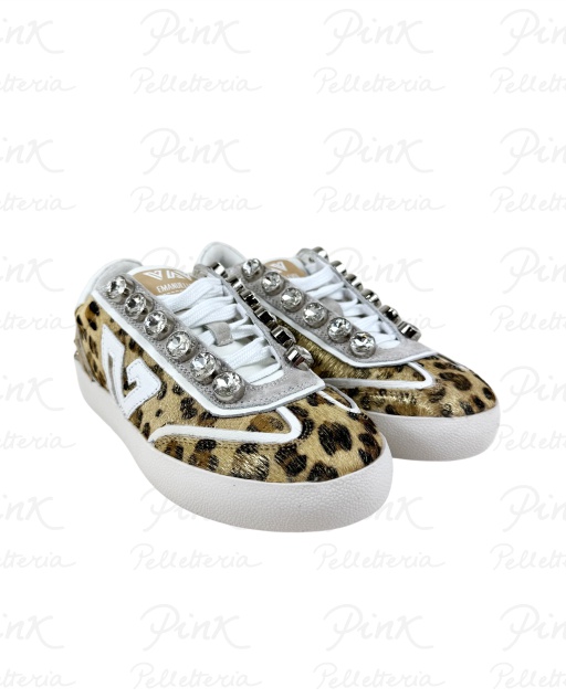 EMANUELLE VEE Olivia Sneaker Strass Pony Leather 452P-500-10-P149 Multi Animalier