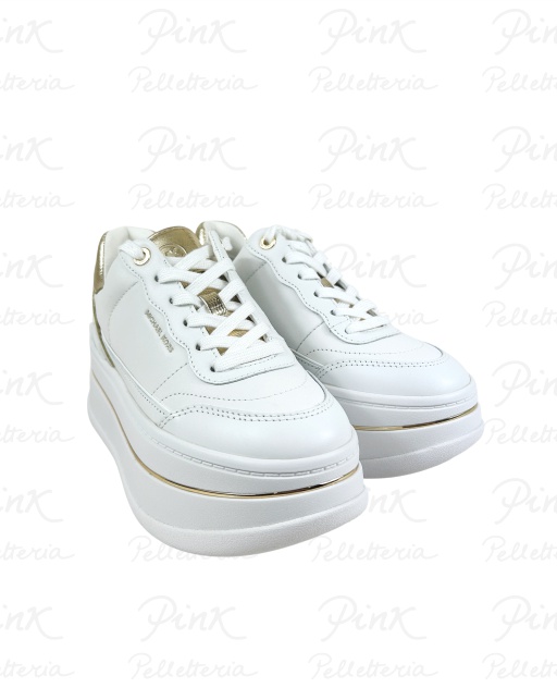 MICHAEL KORS Hayes Lace Up Sneaker Nappa Leather 43R4HYFS2L740 Pale Gold