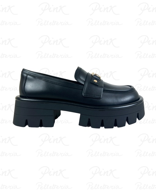 MICHAEL KORS Mandy Loafer Flat Vacchetta Leather 40T5MAFP1L001 Black