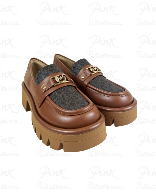 MICHAEL KORS Mandy Loafer Flat Vacchetta Leather 40T5MAFP2L227 BrownLuggage