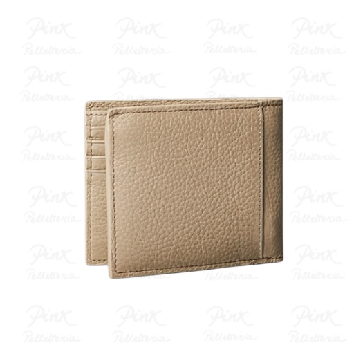 CALVIN KLEIN Ck Leather Billfold Wallet Zip Coin LV04D1028G-RMO Taupe - immagine 3