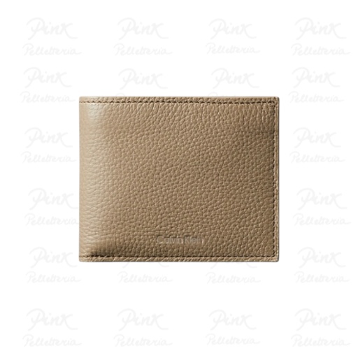 CALVIN KLEIN Ck Leather Billfold Wallet Zip Coin LV04D1028G-RMO Taupe