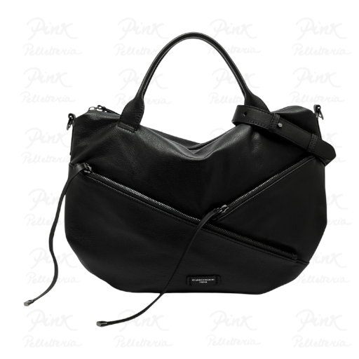 GIANNI CHIARINI Shania Borsa 2 Manici c/Tracolla Multizip in Vitello Martellato 11511-MUS-001 Nero