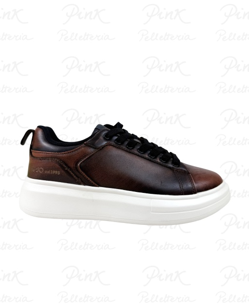 LIU JO Man Big 05 Sneaker Brushed Calf Leather 7G5015PX112S1804 Brown