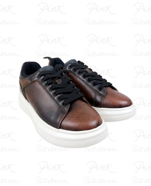 LIU JO Man Big 05 Sneaker Brushed Calf Leather 7G5015PX112S1804 Brown