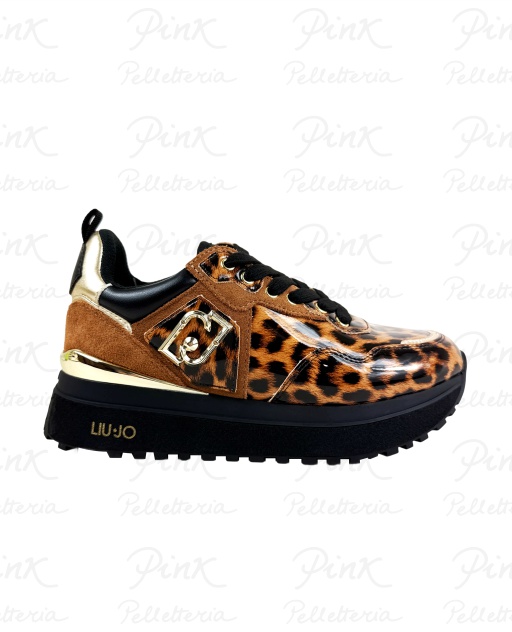 LIU JO Maxi Wonder 01 Sneaker Printed PatentCow Suede BF5009PX683S19C1 Leopard