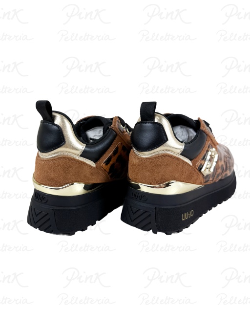 LIU JO Maxi Wonder 01 Sneaker Printed PatentCow Suede BF5009PX683S19C1 Leopard