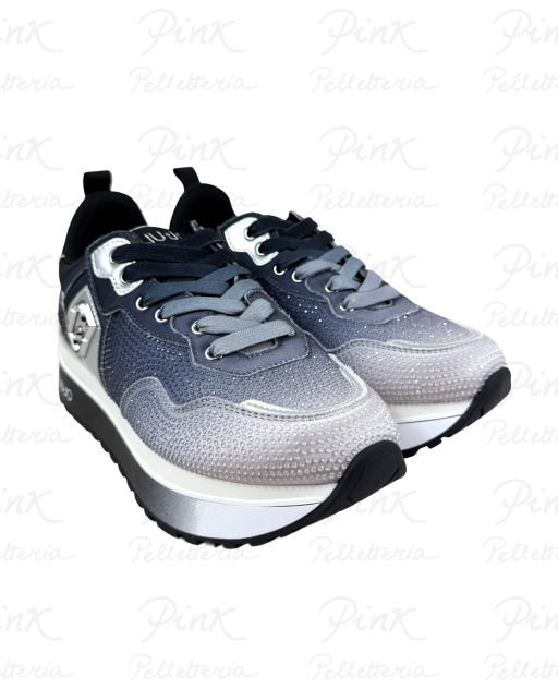 LIU JO Maxi Wonder 01 Sneaker SatinStrass BF5009TX00100054 BlackWhite