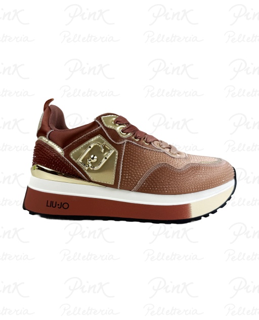 LIU JO Maxi Wonder 01 Sneaker SatinStrass BF5009TX001S3917 Ginger BreadMilk