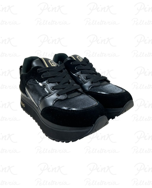 LIU JO Maxi Wonder 91 Sneaker Cow SuedeNylonCalf Leather BF5005PX52222222 Black