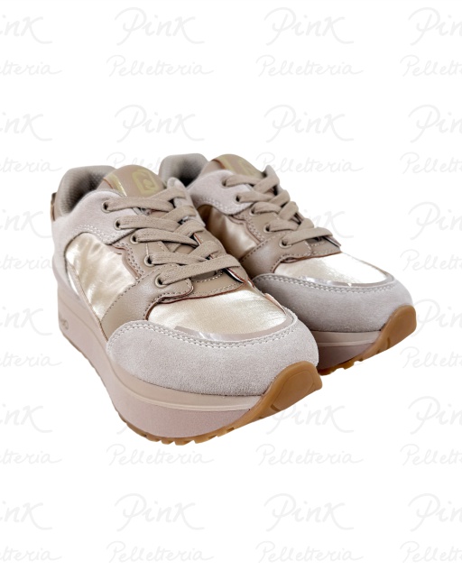 LIU JO Maxi Wonder 91 Sneaker Cow SuedeNylonCalf Leather BF5005PX52251308 Neutro