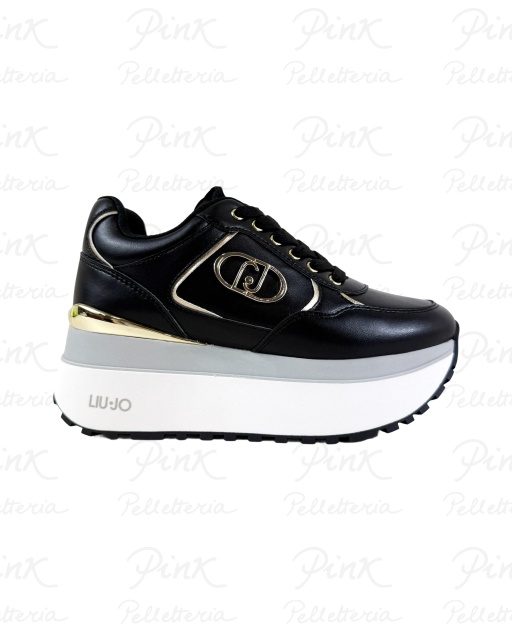 LIU JO Maxi Wonder Plus 01 Sneaker Calf Leather BF5011P010222222 Black