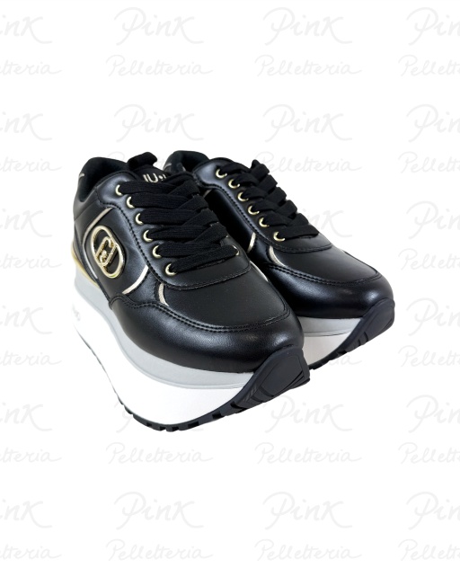 LIU JO Maxi Wonder Plus 01 Sneaker Calf Leather BF5011P010222222 Black