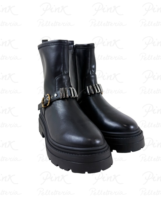 PINKO Mia 27 Ankle Boot Calf LeatherStretch Spreading SD0447P061Z99 Black
