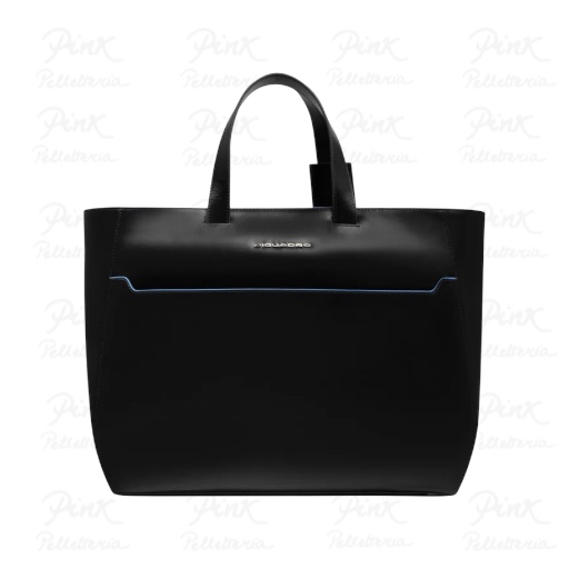 PIQUADRO Shopping Bag Donna PC 15,6" 3 Comparti in Pelle BD6680B2/N Nero