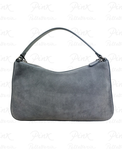 TWINSET Liliane Leather Sottospalla c/Catena Suede 252TB7162-S21002-12830 Medium Melange Grey/Nickel
