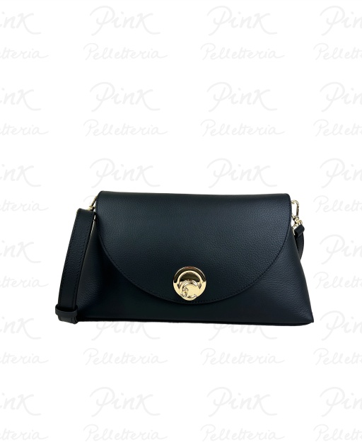 COCCINELLE Nikla Sottospalla cPatta Double Grainy Leather E1TOA120101 613 NoirCognac