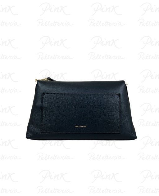 COCCINELLE Nikla Sottospalla cPatta Double Grainy Leather E1TOA120101 613 NoirCognac