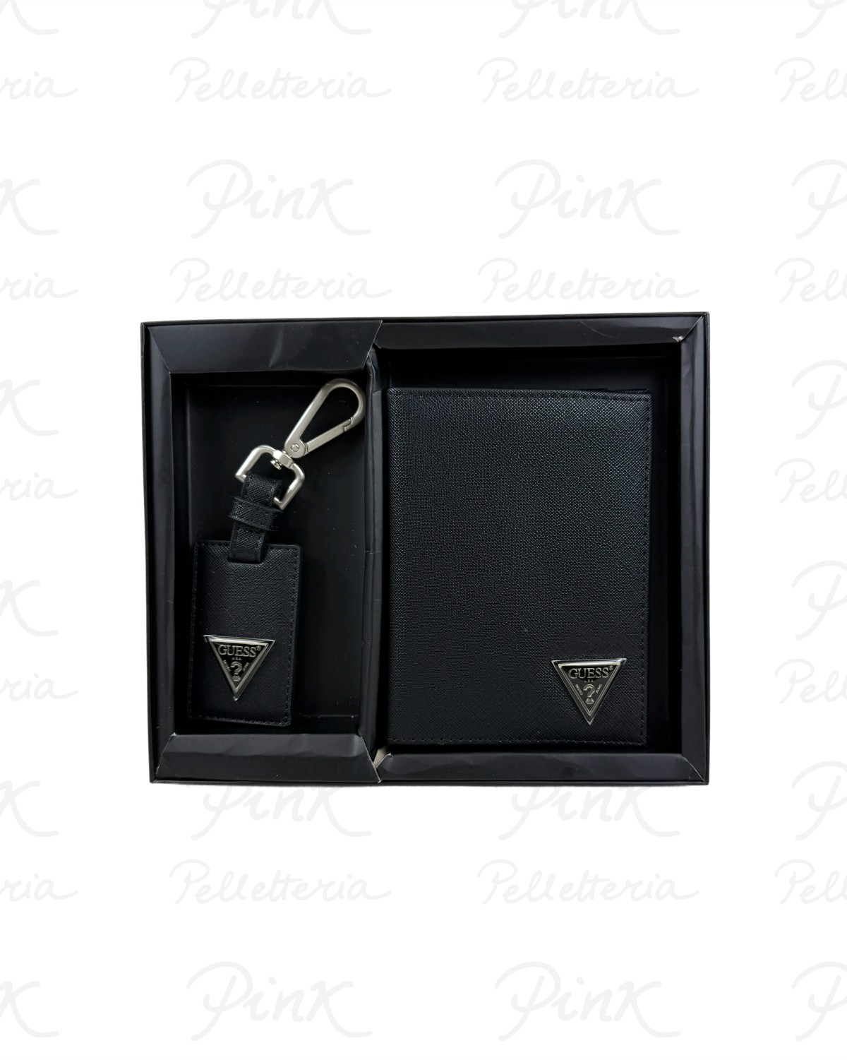 GUESS Man Gift Set P.Documenti + Portachiavi Nero