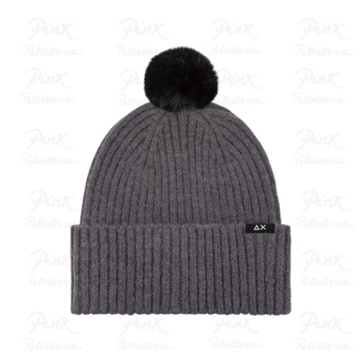 SUN68 Pom Pom Cappuccio C45211-47 Grigio Scuro