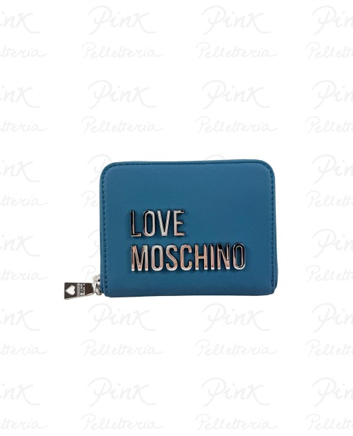 vLOVE MOSCHINO Logo Lettering Portafoglio Piccolo cZip JC5613PP1N-KD0-703 Avio