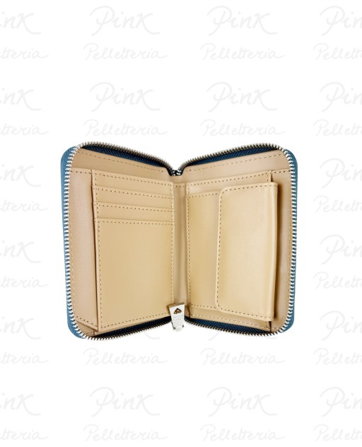 vLOVE MOSCHINO Logo Lettering Portafoglio Piccolo cZip JC5613PP1N-KD0-703 Avio