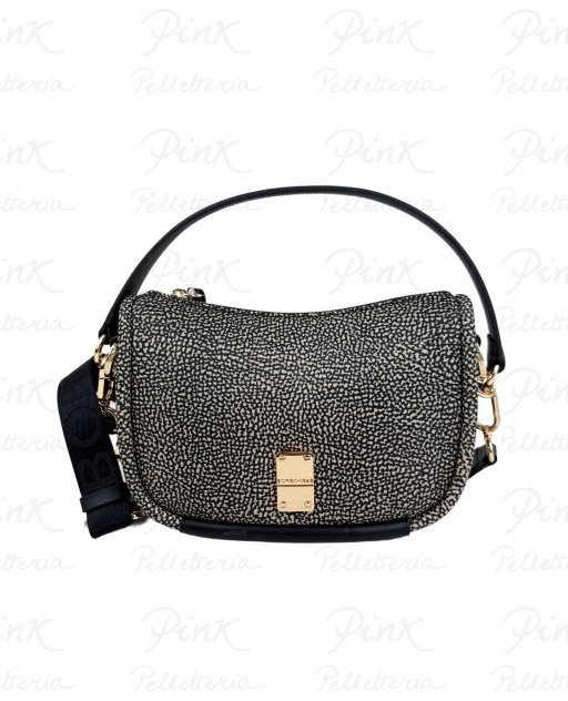 BORBONESE Cahier Borsa Hobo Small cTracolla Tess. Ricic. st OpVitello 91010036I15-X11 Op NaturaleNero