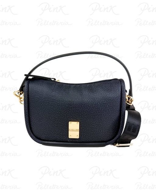 BORBONESE Cahier Borsa Hobo Small cTracolla Tess. Ricic. st OpVitello 91010036I15-Y66 Dark Black