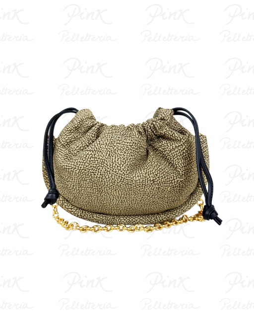 BORBONESE Camoscio Op Borsa Hobo Small Agnello Smerigliato st. 91010115684-306 Op Naturale