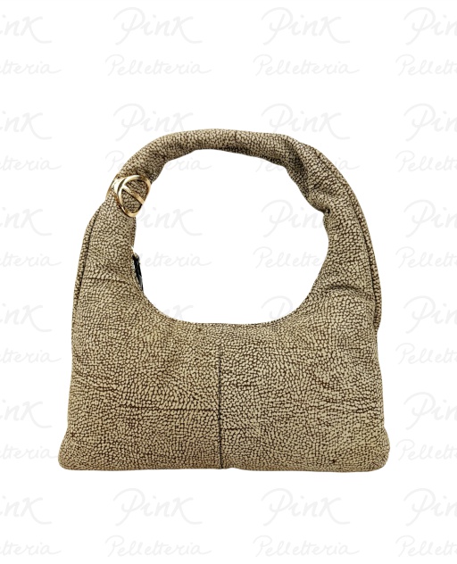 BORBONESE Camoscio Op Borsa Hobo Small Agnello Smerigliato st. 91010124684-306 Op Naturale