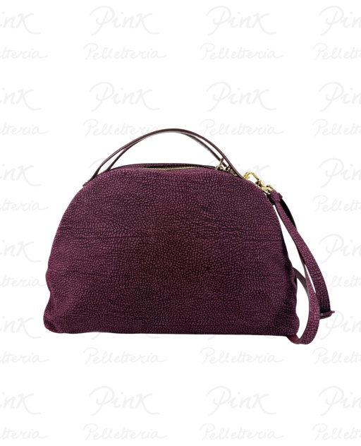 BORBONESE Camoscio Op Borsa Sexi Medium cTracolla Agnello Smerigliato st. 923330684-027 Merlot