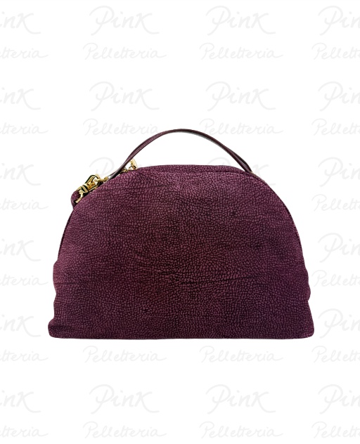 BORBONESE Camoscio Op Borsa Sexi Medium cTracolla Agnello Smerigliato st. 923330684-027 Merlot