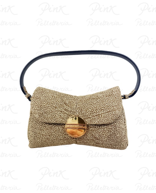 BORBONESE Camoscio Op Borsa Tracolla cPatta Agnello Smerigliato st. 91010159684-306 Op Naturale