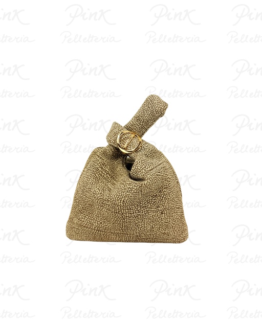 BORBONESE Camoscio Op Borsa a Mano Small Agnello Smerigliato st. 91010153684-306 Op Naturale