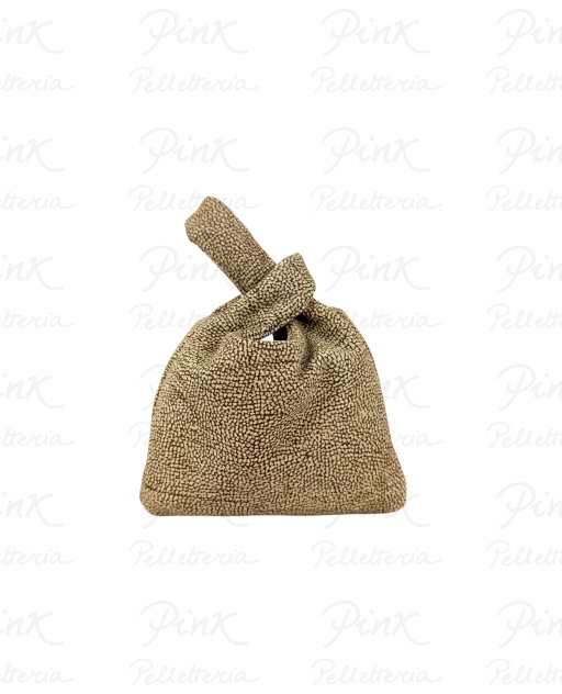 BORBONESE Camoscio Op Borsa a Mano Small Agnello Smerigliato st. 91010153684-306 Op Naturale