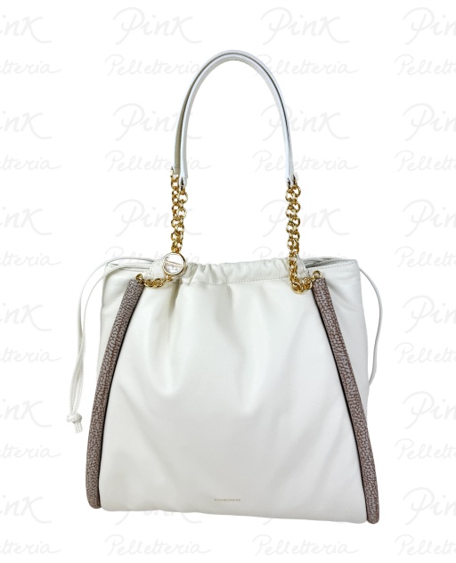 BORBONESE Coquille Borsa Shopping Medium Agnello/Agnello