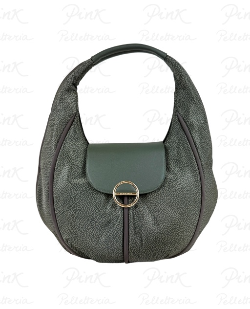 BORBONESE Cottage Borsa Hobo Medium Tess. Ricic. st OpVitello 91010120AJ0-011 Alloro