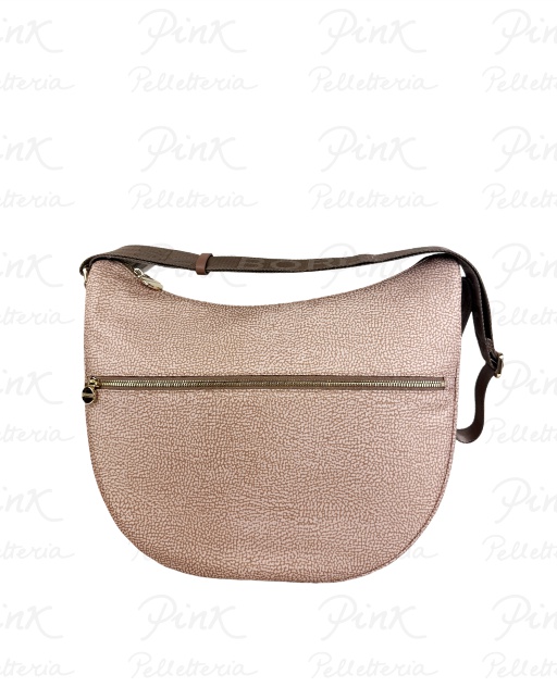 BORBONESE Eco Line Luna Bag Medium Tess. Ricicl. st. OpVitello 934109I15-037 Mauve