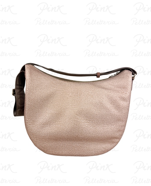 BORBONESE Eco Line Luna Bag Medium Tess. Ricicl. st. OpVitello 934109I15-037 Mauve